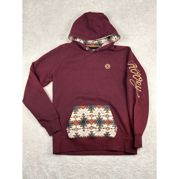 Hooey Hoodie Womens Large Maroon Red Rodeo Western Pullover Sweatshirt Sweater - Picture 1 of 7